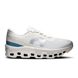 Men's On Cloudmonster 2 road running shoes in black with orange accents, featuring cushioned soles and breathable mesh upper.