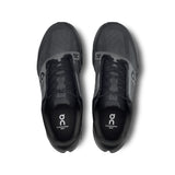Men's On Cloudsurfer Next road running shoes in black and gray, featuring cushioned midsole and breathable mesh upper.