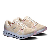 On Cloudsurfer 2 women's road running shoes in grey with breathable mesh and cushioned soles for comfortable running.
