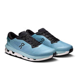 On Cloudzone men's active lifestyle shoes in black with blue accents, showcasing breathable mesh upper and cushioned sole.