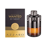 Azzaro Wanted By Night Eau De Parfum 3.4 oz bottle, Bloomvera fragrance spray, dark glass bottle with gold accents.