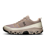 Men's On Cloudrock Low Waterproof hiking shoes with sturdy design and waterproof material, ideal for outdoor trekking.