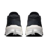 Men's On Cloudmonster 3 Hyper road running shoes in black with blue accents, showcasing the lightweight, cushioned design.