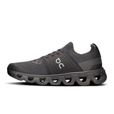 Men's On Cloudswift 4 road running shoes in black with white accents, featuring a breathable mesh upper and cushioned sole.