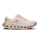 Women's On Cloudrunner 3 road running shoes in gray and white, featuring cushioned soles and breathable mesh uppers.
