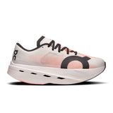 Women's On Cloudboom Volt road running shoes with black and pink design, featuring lightweight cushioning and breathable mesh upper.