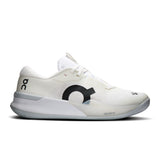 On THE ROGER Pro 3 women's tennis shoes with sleek design, breathable upper, and supportive sole for athletic performance.