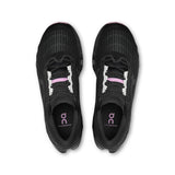 On Cloudmonster 3 men's road running shoes in black and eclipse, showing the sleek design and cloud cushioning features.