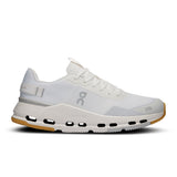 On Cloudnova Form 2 women's active life sneakers in gray with breathable mesh and cushioned soles, designed for comfort and performance.