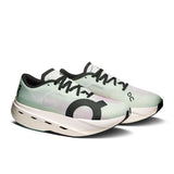 On Cloudboom Volt women's road running shoes in limited edition Iceberg and Sakura colorway, featuring lightweight design and responsive cushioning.