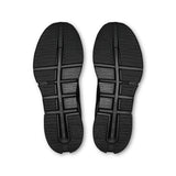 Men's On Cloudnova Rift active life sneakers in black with cloud detail, showcasing their modern design and breathable material.