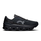 Men's On Cloudmonster 1 active lifestyle running shoes with gray and blue design, featuring cloud cushioning and breathable mesh.