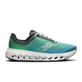Men's On Cloudsurfer Next road running shoes in black and gray with cushioned design and durable outsole.