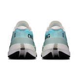 Men's On Cloudboom Max road running shoes with black and white design and cushioned sole for high-performance running.
