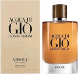 Giorgio Armani Acqua di Gio Absolu men's Eau de Parfum spray, 4.2 fl oz, showcasing the sleek bottle design and fragrance details.