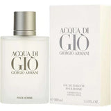 Giorgio Armani Acqua Di Gio Eau de Toilette spray for men, 3.4 fl oz, featuring a sleek bottle with fresh, aquatic fragrance.