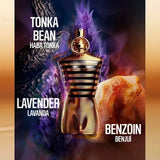 Jean Paul Gaultier Le Male Elixir men's fragrance spray in 4.2 oz bottle, featuring sleek design and elegant packaging.
