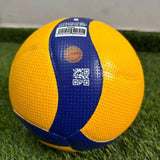 Bloomvera Mikasa Size 5 volleyball, yellow and blue, official indoor/outdoor training and match ball, suitable for sports use.