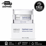 Bloomvera Obagi Hydrate Luxe Moisture-Rich Cream 1.7 oz in a white jar with a silver lid, showcasing a luxurious skincare product.