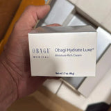 Obagi Hydrate Luxe Moisture-Rich Cream in 1.7 oz jar, a beauty skincare product by Bloomvera with a luxurious cream texture.