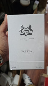 Parfums de Marly Valaya 75ml Eau de Parfum spray for women, elegant fragrance bottle with floral and woody notes.