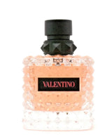Valentino Donna Born In Roma perfume bottle with sleek design and bold branding, set against a neutral background.