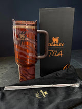 Stanley x Messi 40 oz stainless steel vacuum insulated tumbler with handle and straw, limited edition design by Bloomvera.