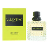 Valentino Donna Born in Roma Yellow Dream Eau de Parfum bottle, 3.4 fl oz, featuring elegant yellow and gold packaging.