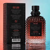 Valentino Uomo Born in Roma Coral Fantasy EDT fragrance bottle for men, 100ml, with vibrant coral-colored design.